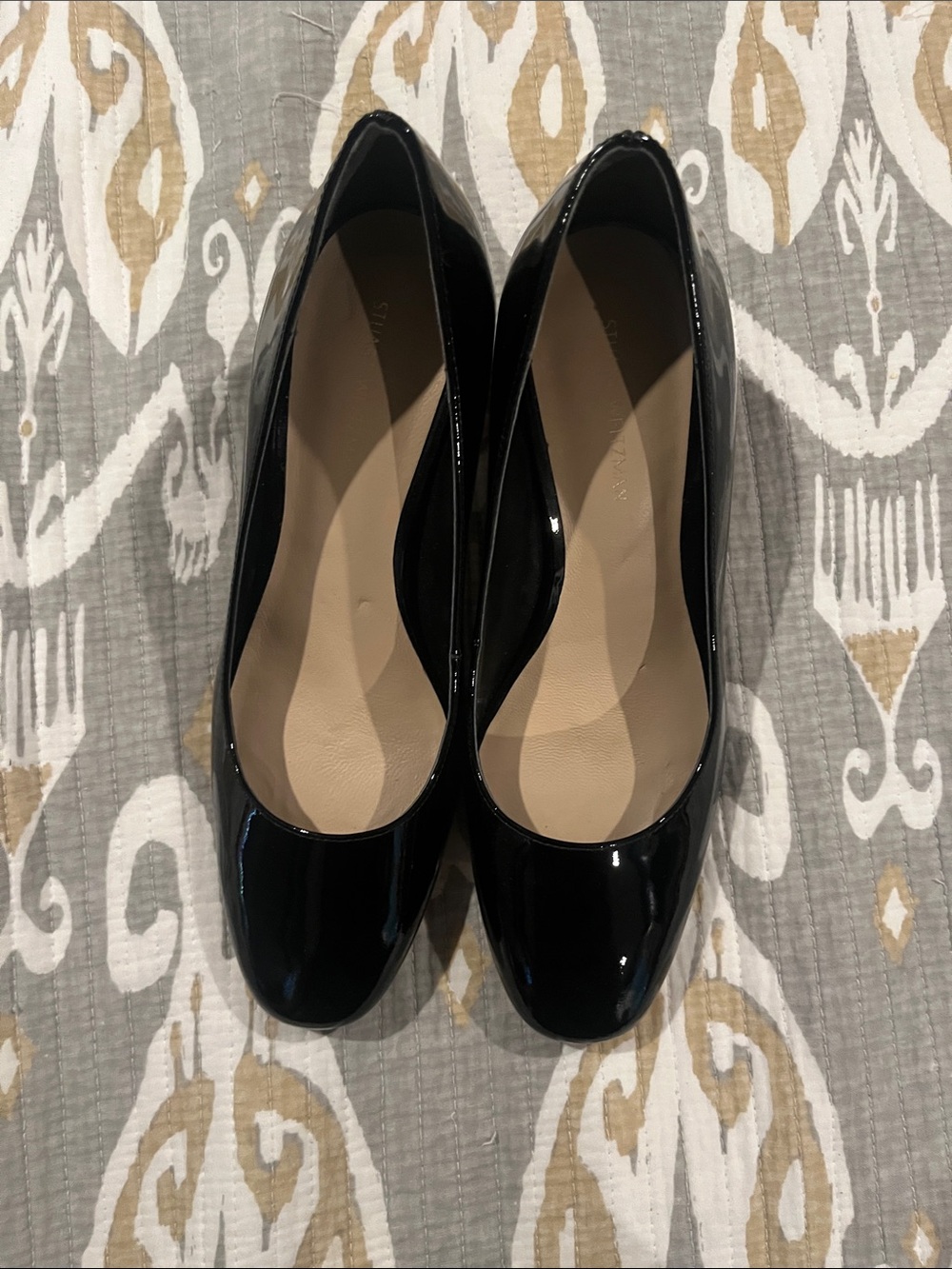 Women's Black Patent Slip-On Round-Toe Flats